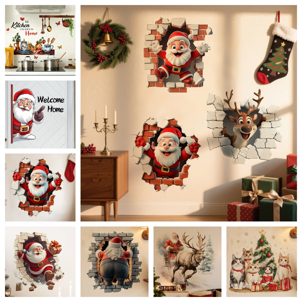 🎁Julesalg Kun 99 kr!!🔥🎅Kreativt Julevægklistermærke