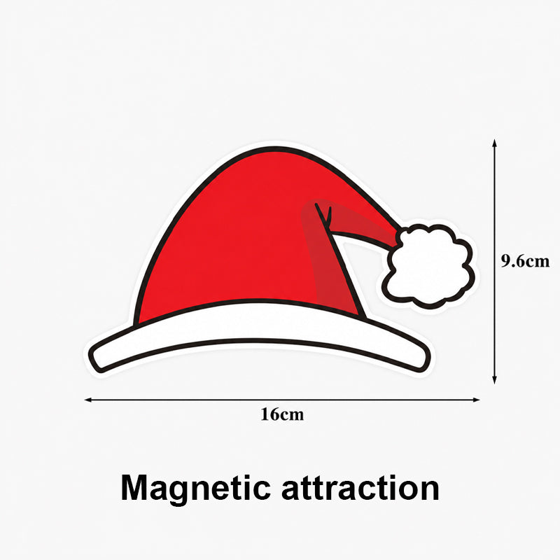 🎅🚗 Julehue til bilens emblem — Vandtæt, genanvendelig julepynt til ethvert bilmærke
