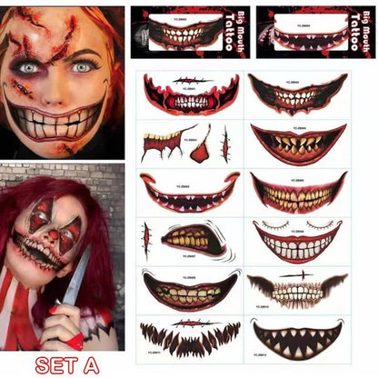 Halloween Prank Makeup Temporary Tattoo😈Realistinen ja helppo poistaa
