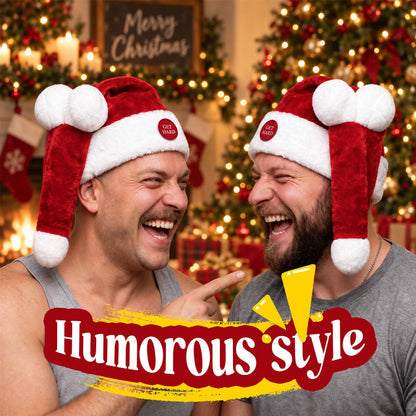 🎅 Funny Moving Santa Hat – Sjovt julefrokost-accessory 🎄