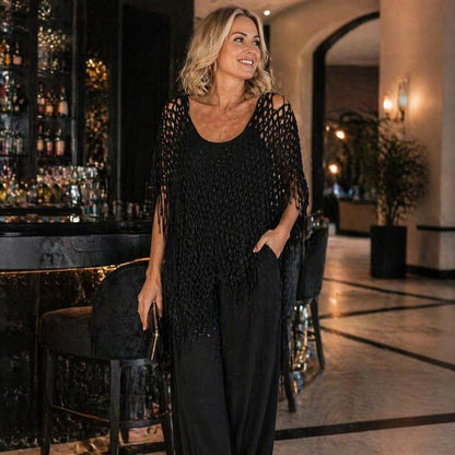 🏆 Sidste dag med særpris 99,- kr.! 💐Metallisk hæklet cover-up til sommeren – Let, flagrende & ubesværet stilfuldt sommeroutfit
