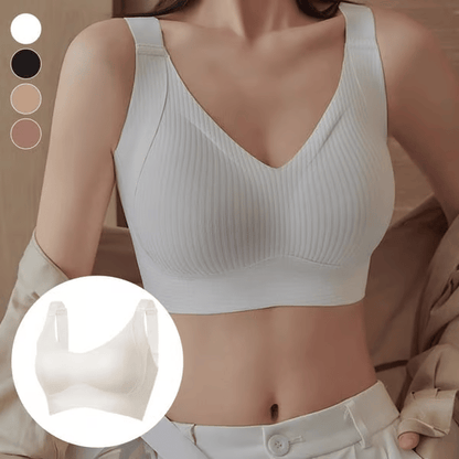 Osta 1 saat 2 ilmaiseksi🎁Naisten ribbed push-up rintaliivit, joissa on säädettävät kaitaliinat