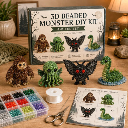 🧵✨ Små 3D Perledyr DIY-kreativt Sæt
