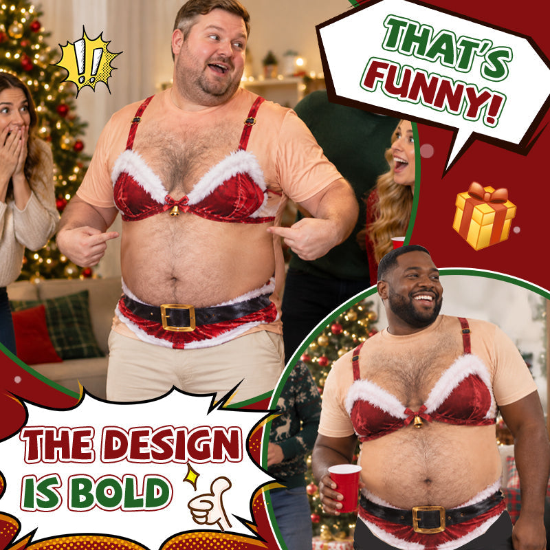 🎄 Sjovt julekostume – komisk mave-illusion-outfit 😂