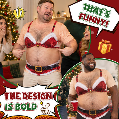 🎄 Sjovt julekostume – komisk mave-illusion-outfit 😂
