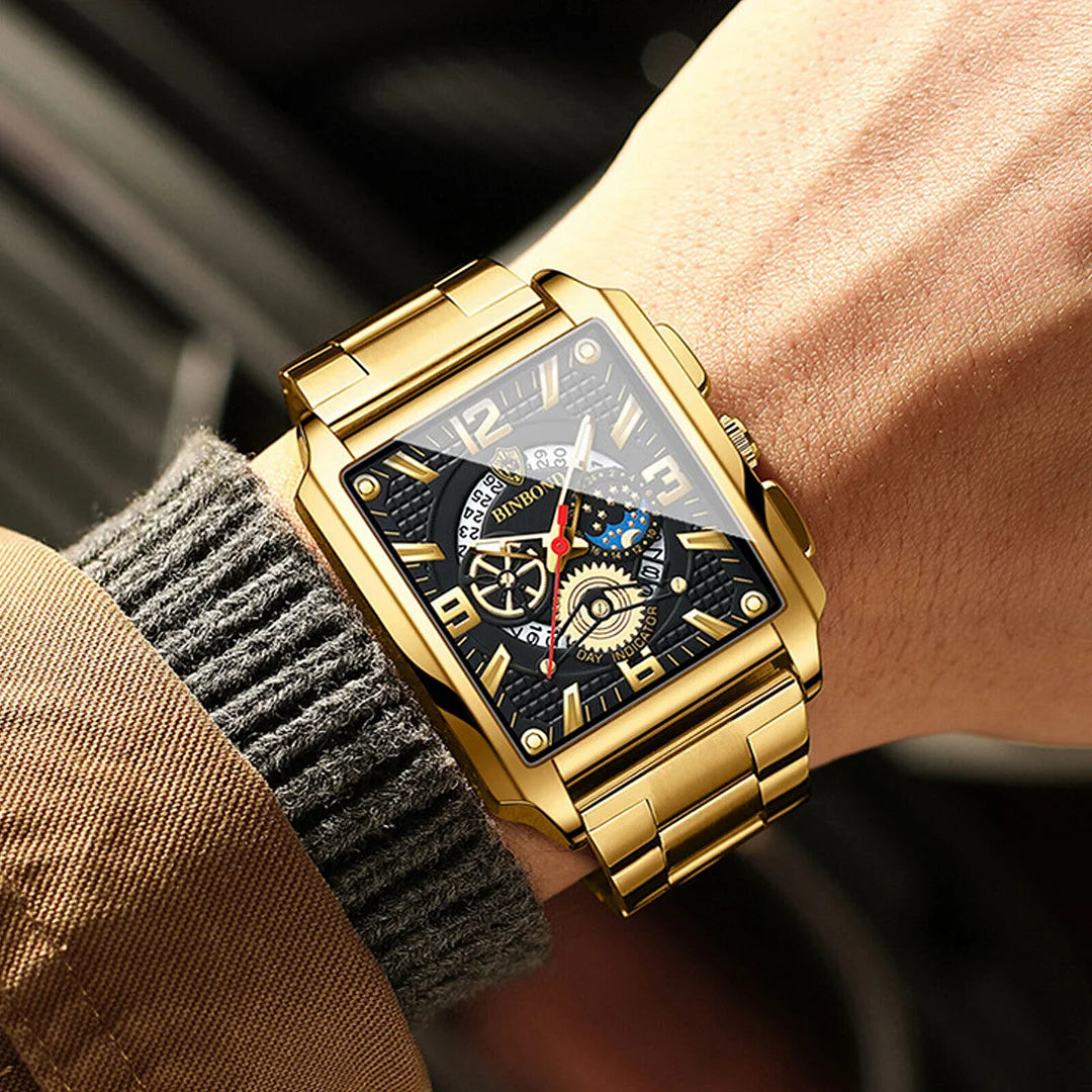 Miesten täysin automaattinen neliömallinen kellokalenterikello