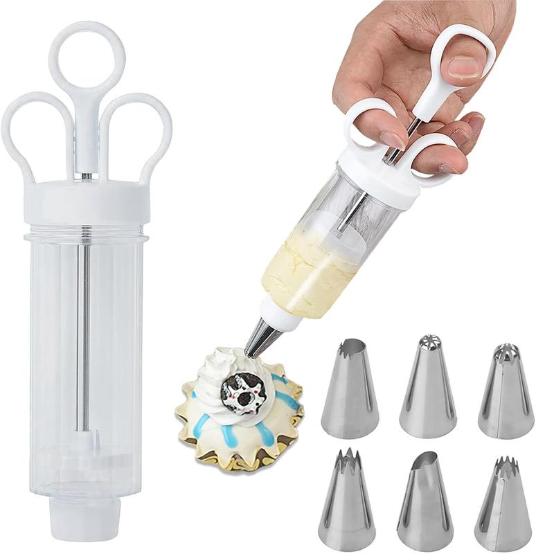 📢 BEGRÆNSET TID: SPAR 50%! ⏰ Sprøjtepistol Sæt til Kagedekoration i Rustfrit Stål – Komplet Kagedekorationssæt med 18 Tyller & Dysser – Dekorér Både Inde og Ude ✨