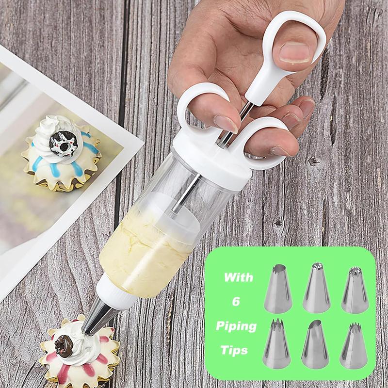 📢 BEGRÆNSET TID: SPAR 50%! ⏰ Sprøjtepistol Sæt til Kagedekoration i Rustfrit Stål – Komplet Kagedekorationssæt med 18 Tyller & Dysser – Dekorér Både Inde og Ude ✨
