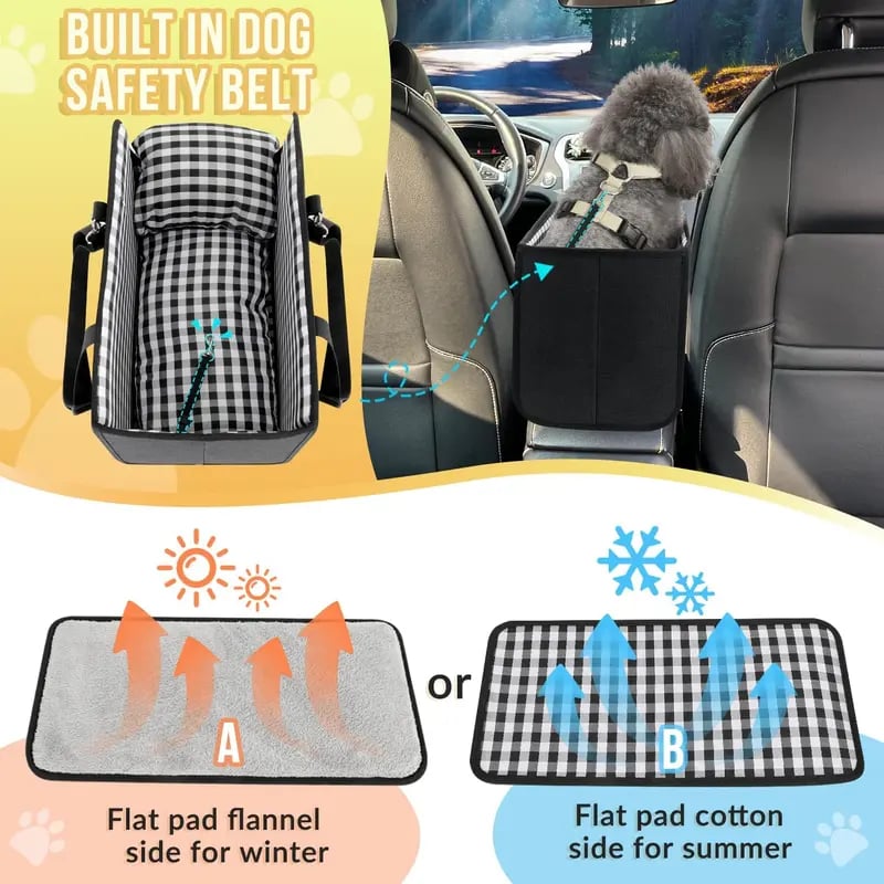 🔥2026 HOT SALE 50% RABAT – Uundværlig autostol til hunde til midterkonsollen – Boosterbilsæde til små kæledyr, der lindrer angst🐶🚗