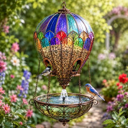 🌈 Glasmosaik Luftballon Fuglefoderbræt & Fontæne🐦
