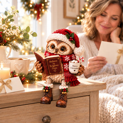 🦉 Varmhjertet læsende uglefigur 📚