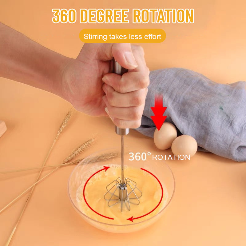 Ruostumattomasta teräksestä valmistettu Press Egg Beater