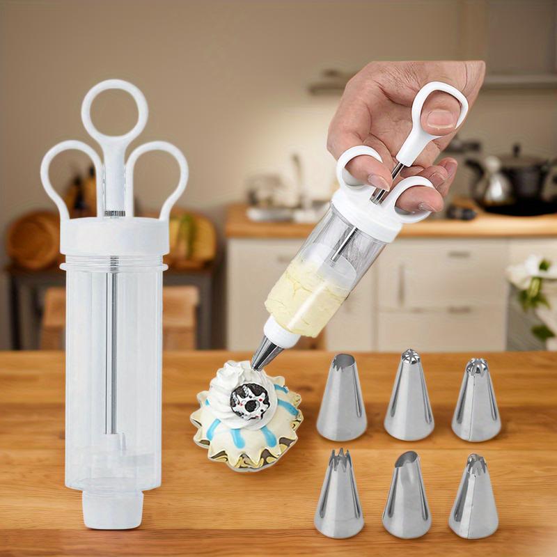 📢 BEGRÆNSET TID: SPAR 50%! ⏰ Sprøjtepistol Sæt til Kagedekoration i Rustfrit Stål – Komplet Kagedekorationssæt med 18 Tyller & Dysser – Dekorér Både Inde og Ude ✨