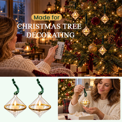 🎄 Vintage transparente juletræs-ornamenter