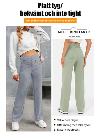 🔥Hot Sale 8000+💷Hyvä hinta🔥Naisten rento korkeavyötäröinen Stretch-housut