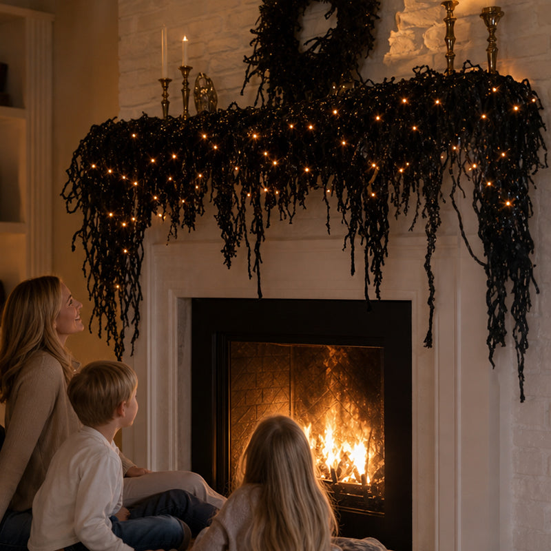 🎃 Spooky Chic: Halloween kamin-dekorationssæt 👻