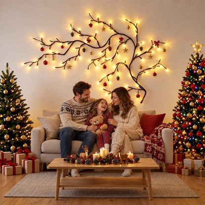 ✨ Fleksibelt LED-grenlys | Fjernbetjent julepynt til væggen 🕯️