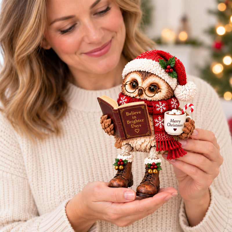 🦉 Varmhjertet læsende uglefigur 📚