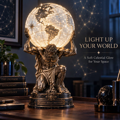 🌍 Atlas Oplyst Verdensglobus Lampe 🌌 🏛️✨