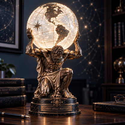 🌍 Atlas Oplyst Verdensglobus Lampe 🌌 🏛️✨
