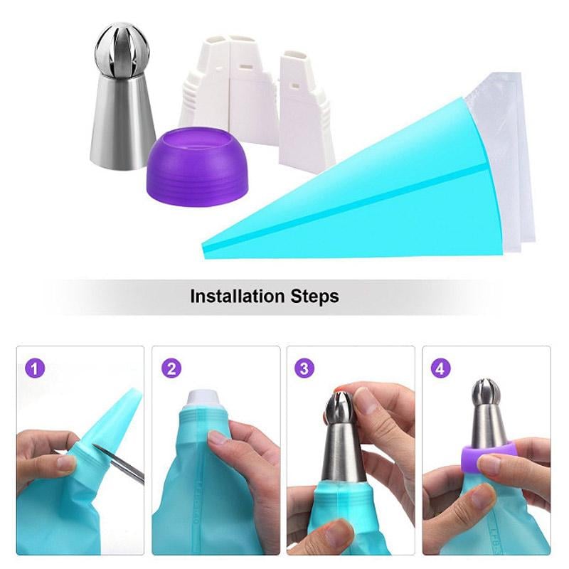 Työkalusarja kakun koristeluun (22 kpl/9 kpl)/Tool set for cake decorating (22 pcs/9 pcs)