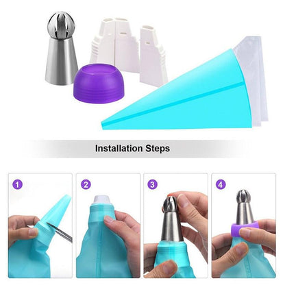 Työkalusarja kakun koristeluun (22 kpl/9 kpl)/Tool set for cake decorating (22 pcs/9 pcs)