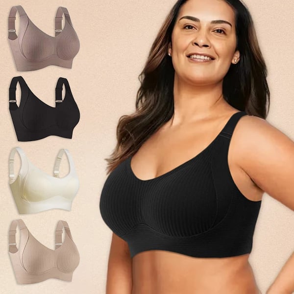 🎁 KUN I DAG: Køb 1 BH, få 3 + GRATIS Vaskepose!🔥Superstøttende bh | Push-up-bh uden bøjle👍Ikke flere hængende bryster