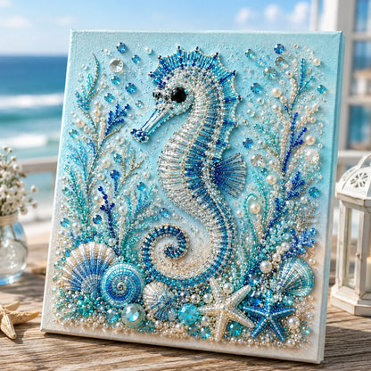 🌊✨ Ocean-tema Perlekunst DIY-sæt – Afslappende DIY-håndværk til at skabe fantastiske kystkunstværker