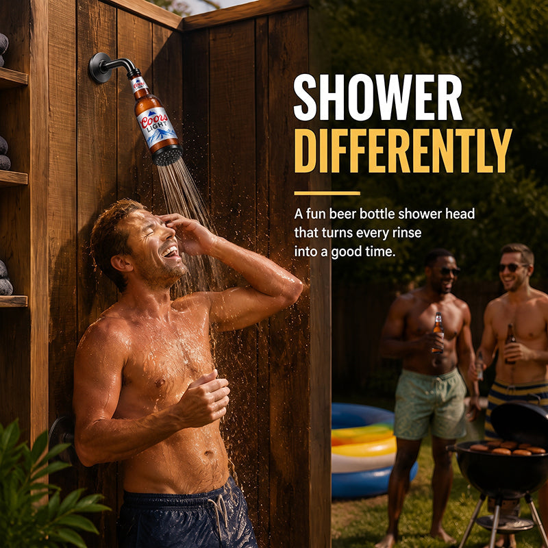 🍺🚿 Ølflaske Brusehoved – Sjov Badeværelsesindretning & Perfekt Gaveidé 🎁
