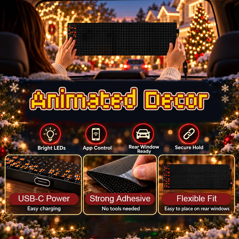 🎄 Animeret jule-LED-display til bilen