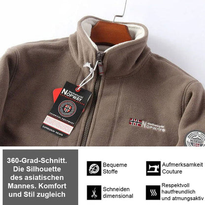 Paras joululahja-kaksikerroksinen hupullinen takki miehille (korkealaatuinen alkuperäinen tuote)/Käännettävä polar fleece takki