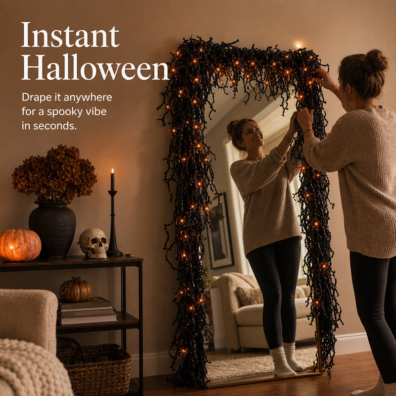🎃 Spooky Chic: Halloween kamin-dekorationssæt 👻