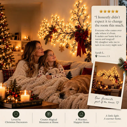 ✨ Fleksibelt LED-grenlys | Fjernbetjent julepynt til væggen 🕯️