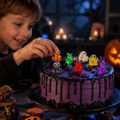 🎃🐤 Halloween Mini Harpiksænder — 12 Uhyggelige Design, 2,5 cm Små Figurer