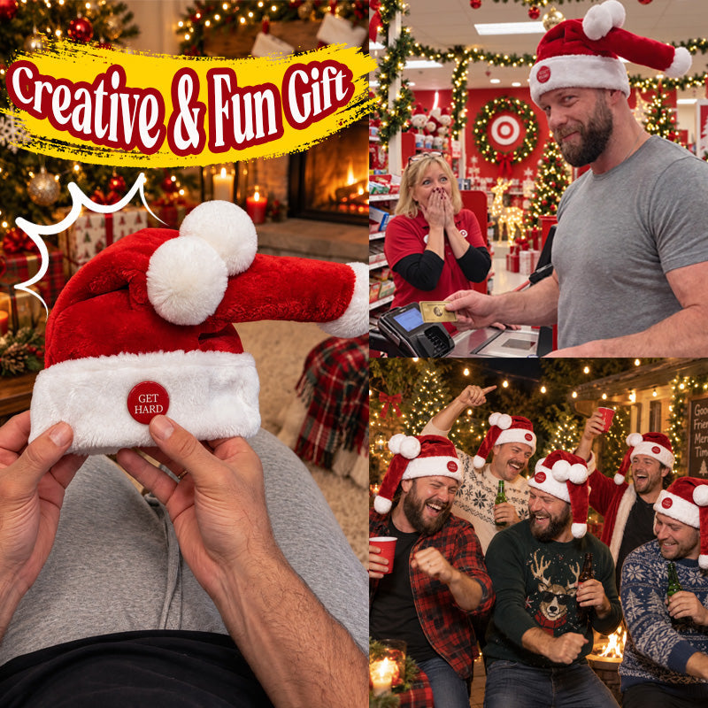 🎅 Funny Moving Santa Hat – Sjovt julefrokost-accessory 🎄