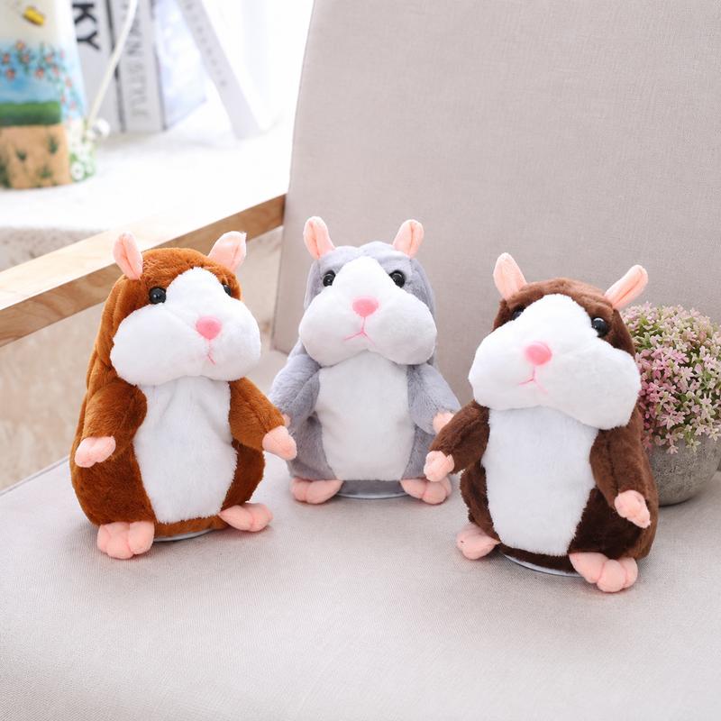 🐹 Talende hamster-kæledyr – gentager lyd & bevæger sig! 3 farver + juleversion (15 cm) ✨🎄