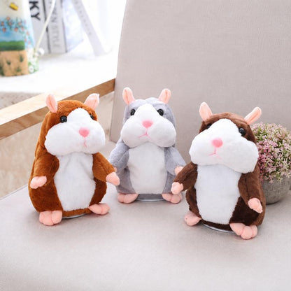 🐹 Talende hamster-kæledyr – gentager lyd & bevæger sig! 3 farver + juleversion (15 cm) ✨🎄