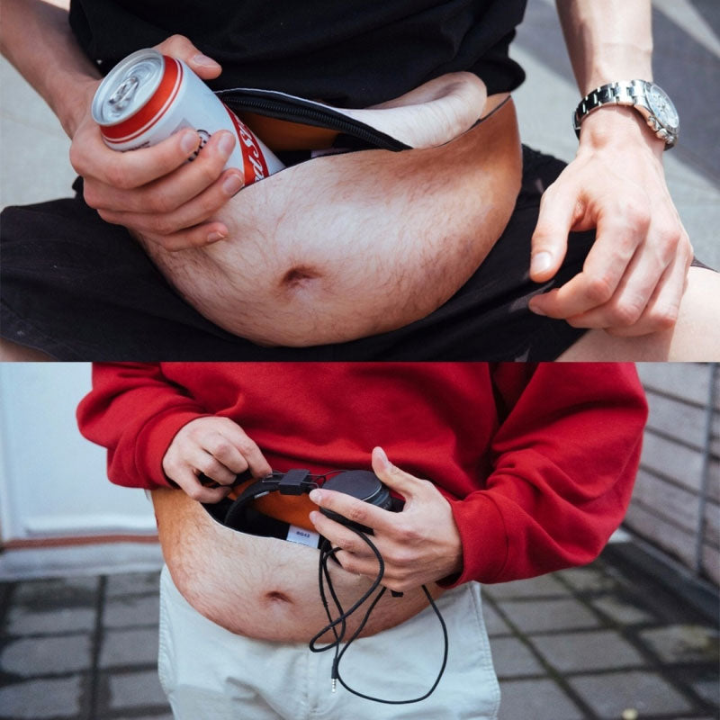 📢 50% RABAT ⏰ Sjov 3D Mavebag – Realistisk Mavepose til Pranks & Fest! 🍺😂