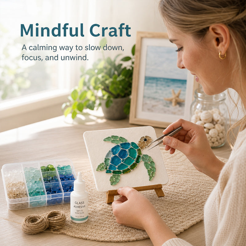 🌊✨ Kunst-DIY-sæt med havtema – Skab et fantastisk mosaik-mesterværk
