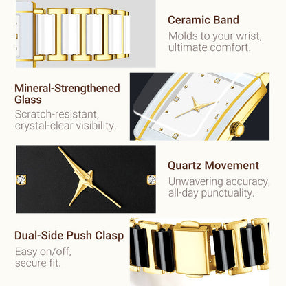 ⌚Fashion Keramisk Kvadratisk Quartz Ur