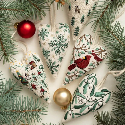 💖 DIY Sydämenmuotoinen Käsinompeltu Joulukoriste/Koristepaketti
