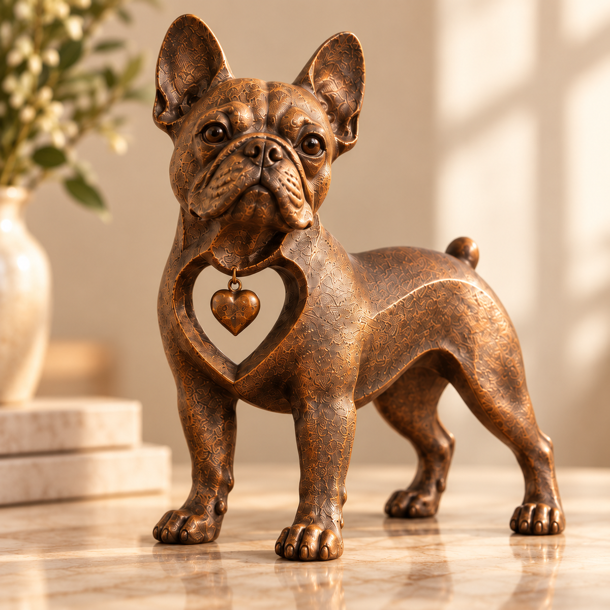 ⭐ Klassisk retro fransk bulldog-skulptur — kærlighed ved første blik! 🐶❤️