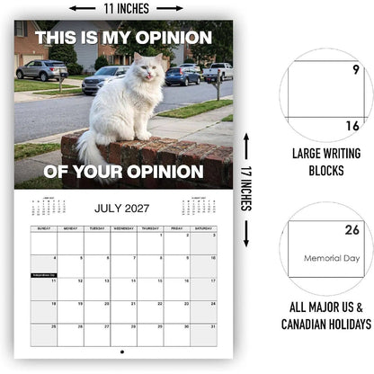 🏆 Sidste dag: Specialpris 169 kr.! 🗓️ PISSED-OFF CATS 😼💢 2027 Vægkalender – Sjov gave til katteelskere 🐾