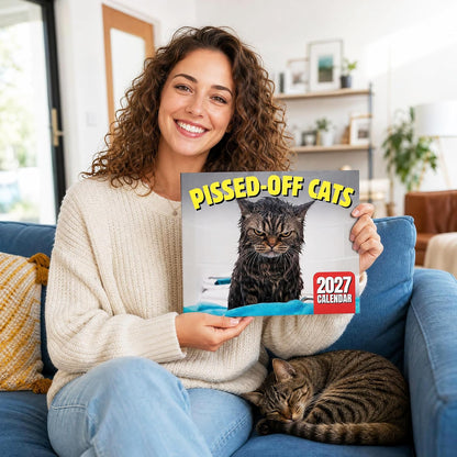 🏆 Sidste dag: Specialpris 169 kr.! 🗓️ PISSED-OFF CATS 😼💢 2027 Vægkalender – Sjov gave til katteelskere 🐾