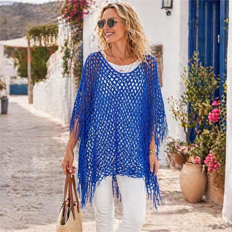 🏆 Sidste dag med særpris 99,- kr.! 💐Metallisk hæklet cover-up til sommeren – Let, flagrende & ubesværet stilfuldt sommeroutfit