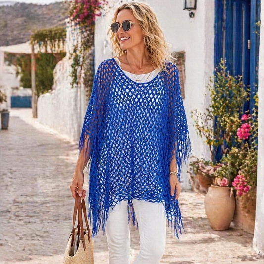 🏆 Sidste dag med særpris 99,- kr.! 💐Metallisk hæklet cover-up til sommeren – Let, flagrende & ubesværet stilfuldt sommeroutfit