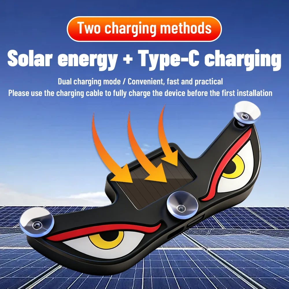 Giv din bil karakter: Solar Demon Eye – Det ultimative trådløse LED-look 😈✨