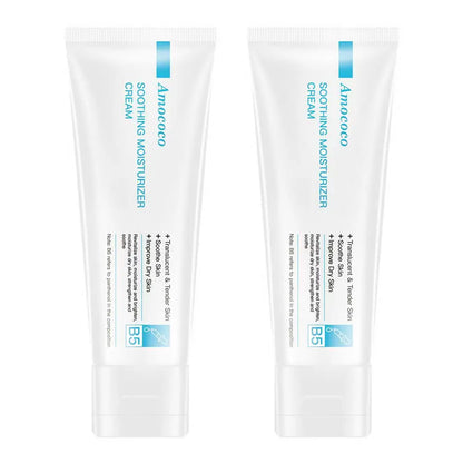 B5 Facial Cleanser with B5 Face Cream: gentle cleansing without tightness, deep hydration and soothing, long-lasting moisturization for soft, smooth and healthy skin.