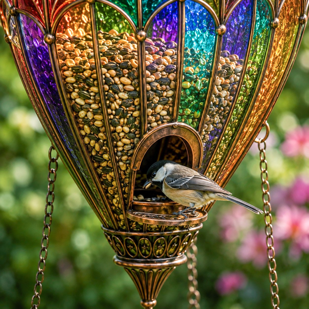 🌈 Glasmosaik Luftballon Fuglefoderbræt & Fontæne🐦