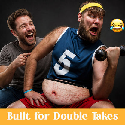 📢 50% RABAT ⏰ Sjov 3D Mavebag – Realistisk Mavepose til Pranks & Fest! 🍺😂